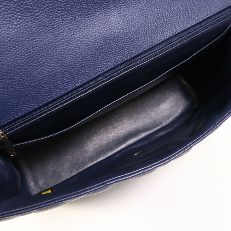 CHANEL 牛皮皮革Maxi Classic銀扣鏈帶肩背袋-4