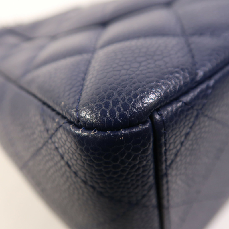 CHANEL 牛皮皮革Maxi Classic銀扣鏈帶肩背袋-14