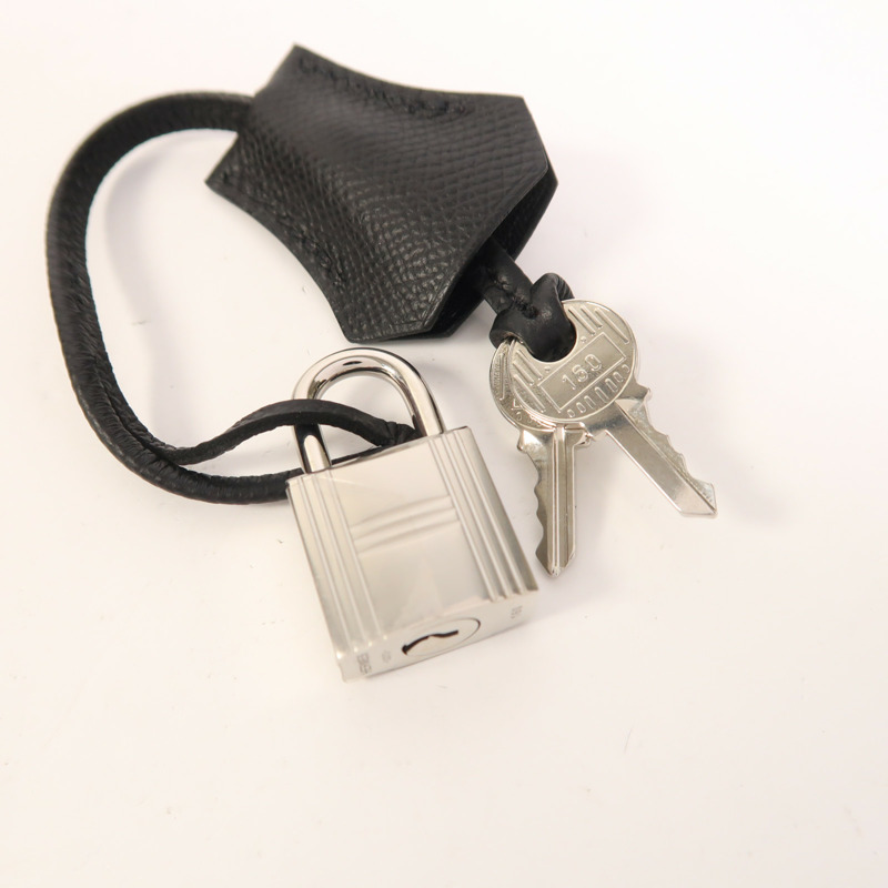 HERMES Epsom皮革Kelly 25銀扣手挽肩背兩用袋Rouge Sellier/Mauve Pale/Noir-15