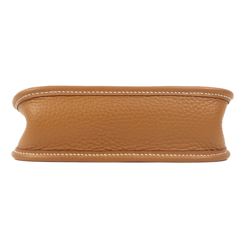 HERMES Clemence皮革Evelyne TPM銀扣肩背袋Gold-3