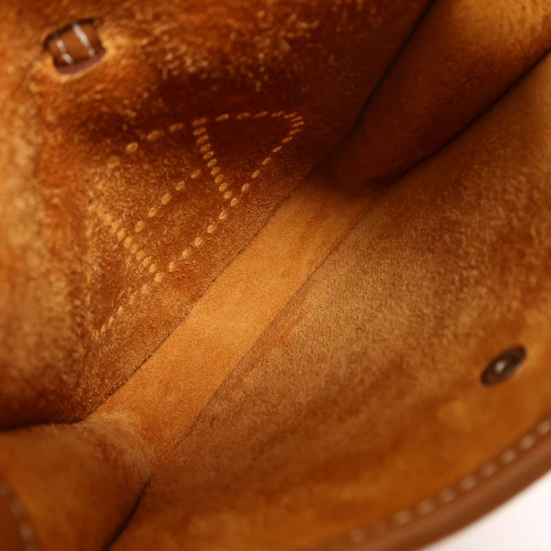 HERMES Clemence皮革Evelyne TPM銀扣肩背袋Gold-4