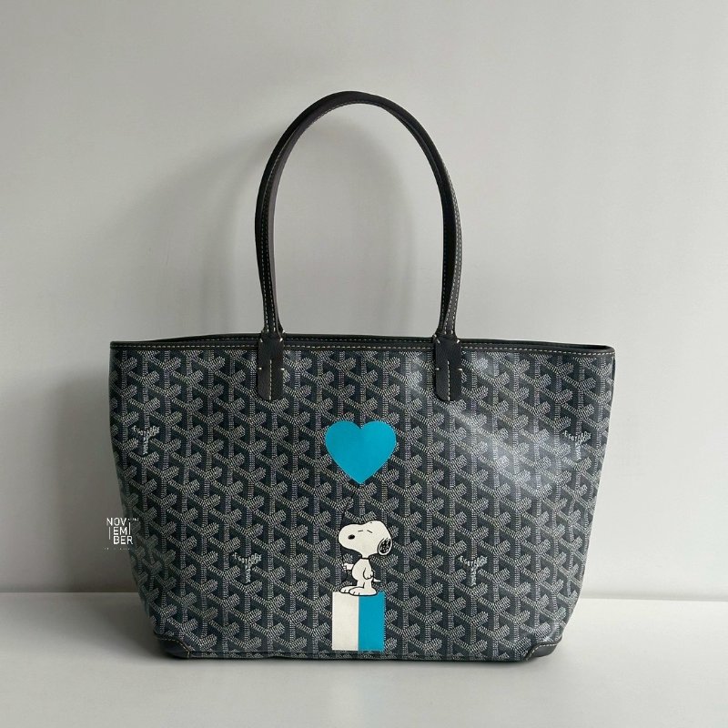 閒置新🩵 Goyard 戈雅 Artois PM 灰 (手繪史努比和藍色愛心)-0
