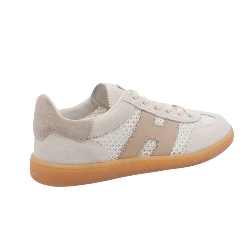 Hogan 女款Cool 絨面革網眼拼接運動鞋 白色.粉色/底高2.5公分 IT36/36.5/37/37.5/38/38.5/39-4