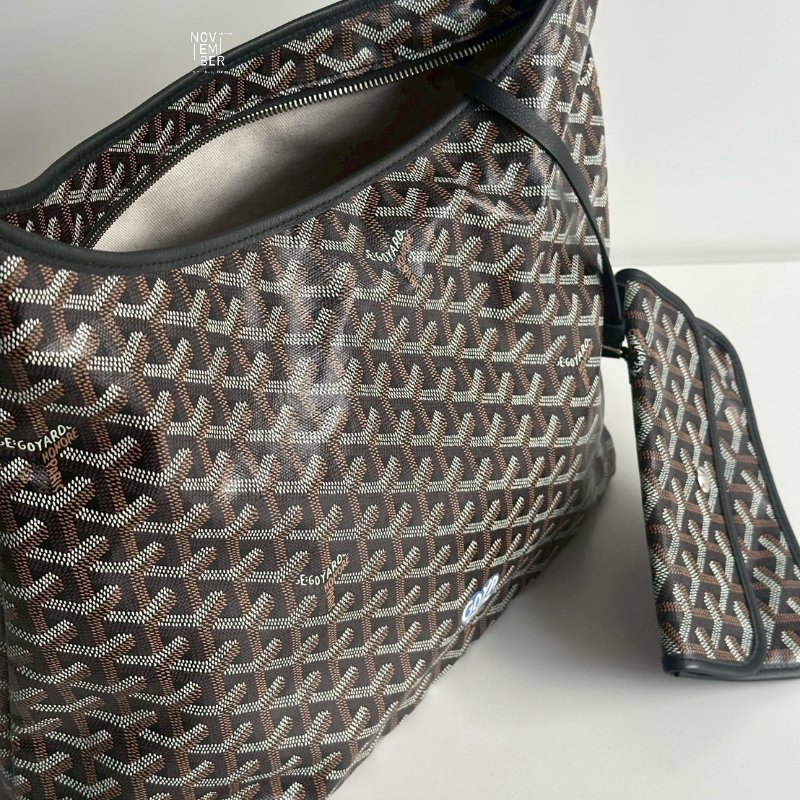 閒置新有購證🙌🏻 Goyard 戈雅 Hobo 黑 (手繪藍色愛心)-4