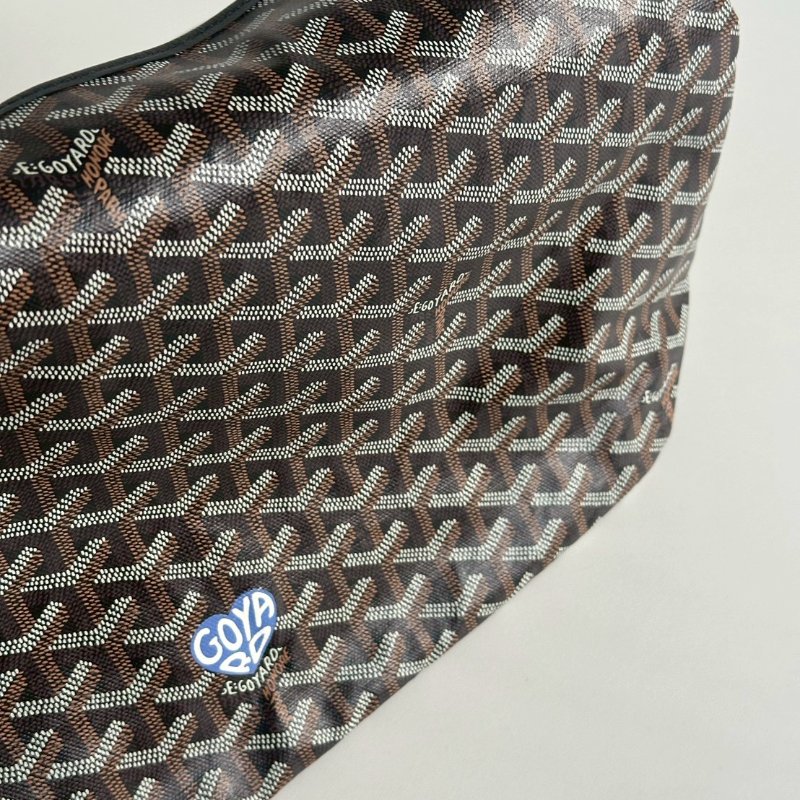 閒置新有購證🙌🏻 Goyard 戈雅 Hobo 黑 (手繪藍色愛心)-11