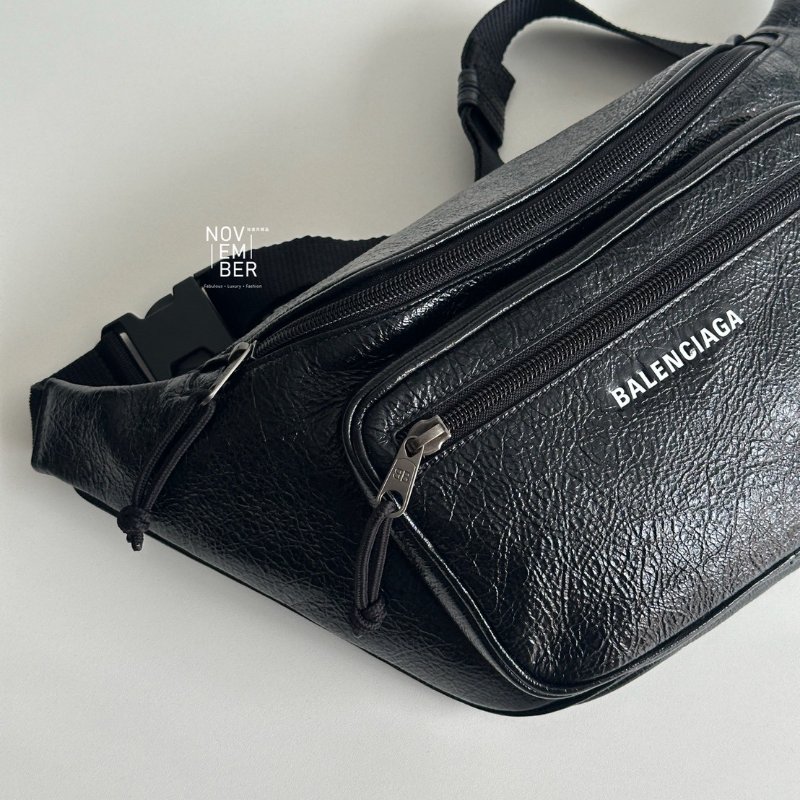 99新🆕 Balenciaga 巴黎世家 Exploer Beltpack 黑色男士腰包-6
