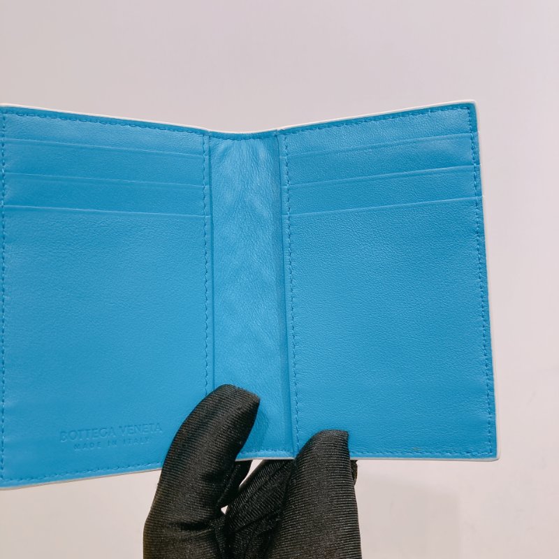 TW4715 Bottega Veneta Card Holder Blanc 彩藍色配白色-10