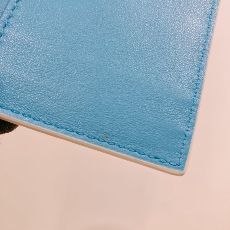 TW4715 Bottega Veneta Card Holder Blanc 彩藍色配白色-12