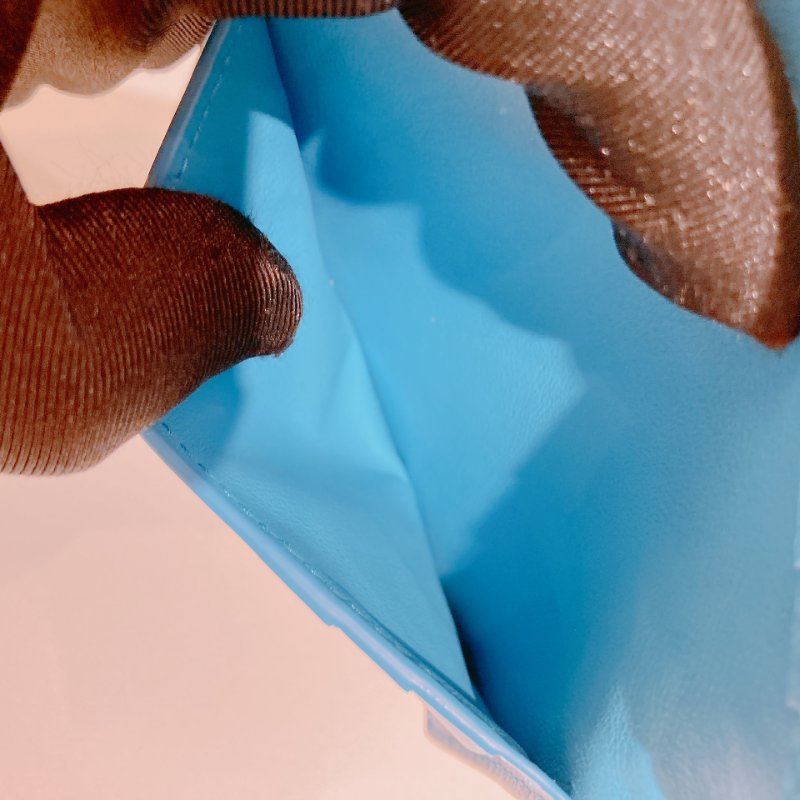 TW4715 Bottega Veneta Card Holder Blanc 彩藍色配白色-14