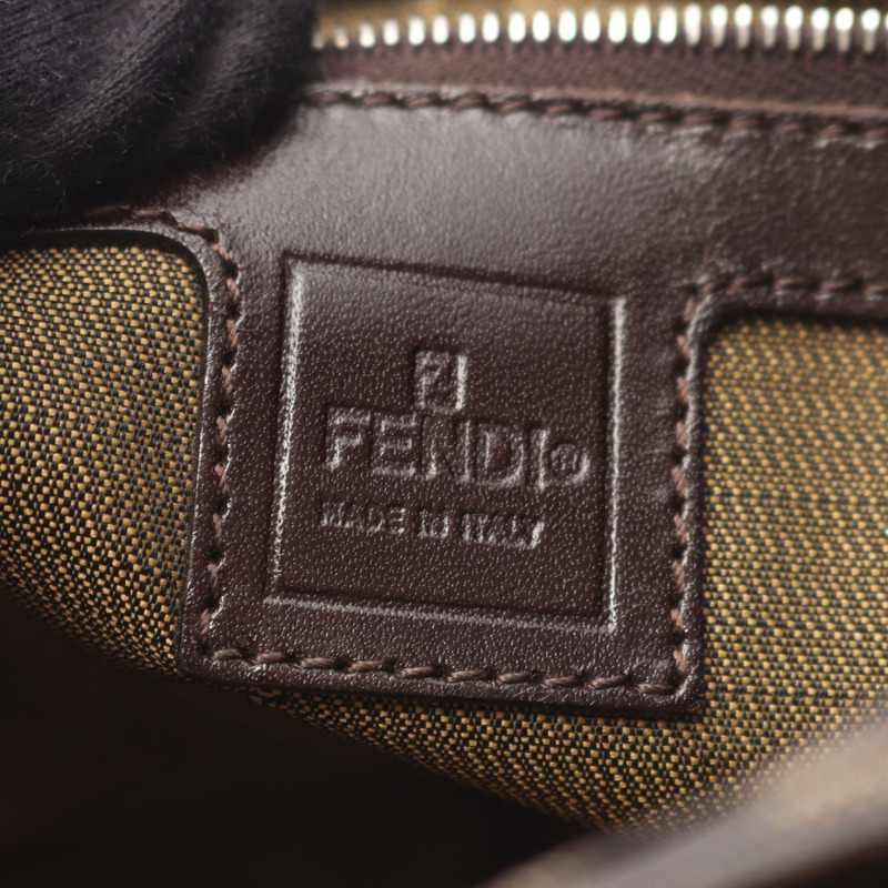 FENDI Zucca 肩背包 帆布皮革 棕色 二手 女士-3