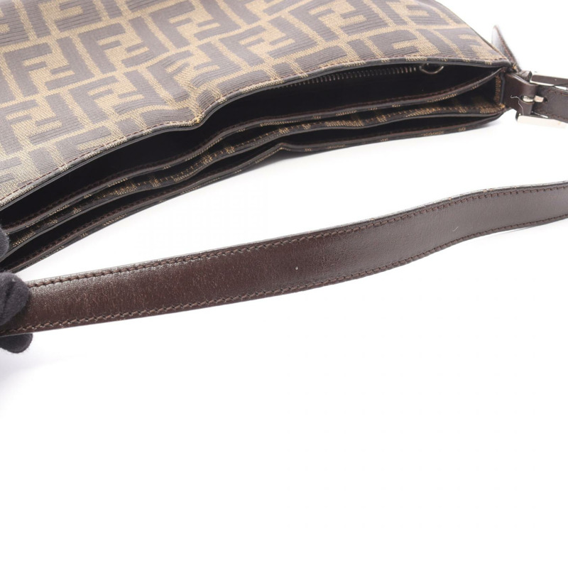 FENDI Zucca 肩背包 帆布皮革 棕色 二手 女士-13