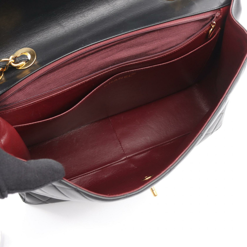 香奈兒 (CHANEL) Matelasse Jumbo 單肩包，羊皮材質，黑色，二手，女士款，金色五金-2