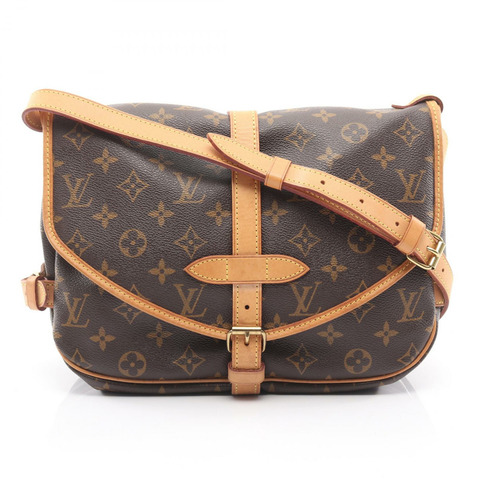 路易威登 Saumur 30 肩挎包 M42256 Monogram 皮革 棕色 LV