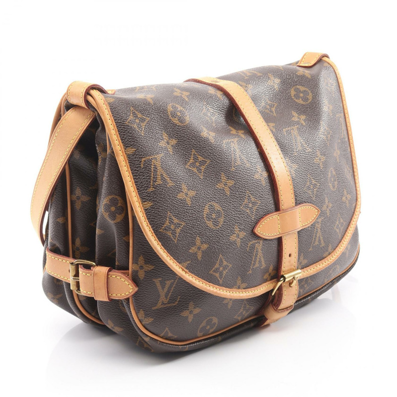 路易威登 Saumur 30 肩挎包 M42256 Monogram 皮革 棕色 LV-1