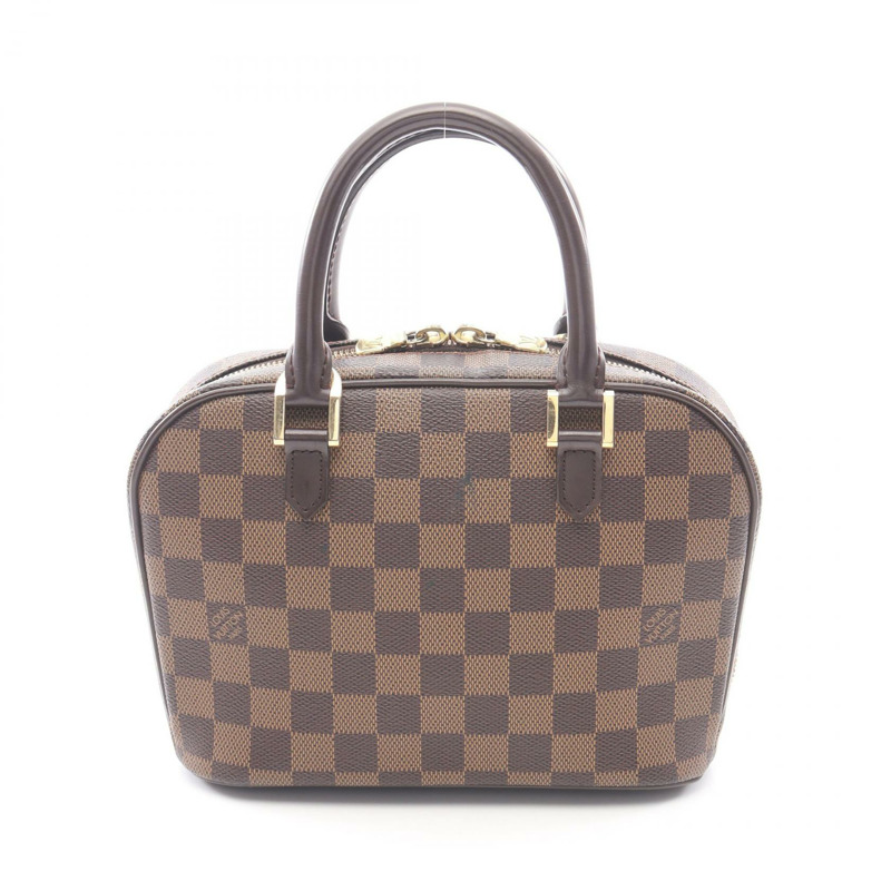 路易威登 Sarria 迷你手提包 N51286 Damier Ebene 帆布皮革 棕色 二手-0