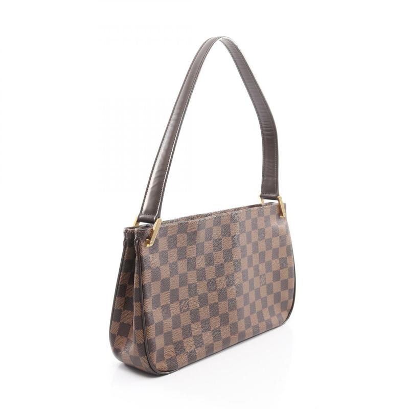 路易威登 Aubagne 單肩包 N51129 Damier 皮革 棕色 Ebene 二手女士-1