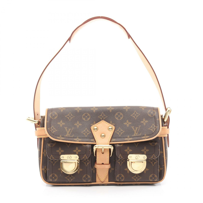 路易威登 Hudson PM 單肩包 M40027 Monogram 皮革 棕色 二手 女士-0