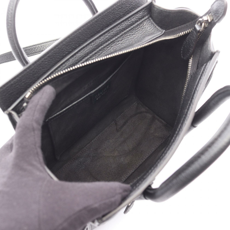 CELINE Luggage Nano Shopper 單肩斜背包 黑色真皮二手女款-2