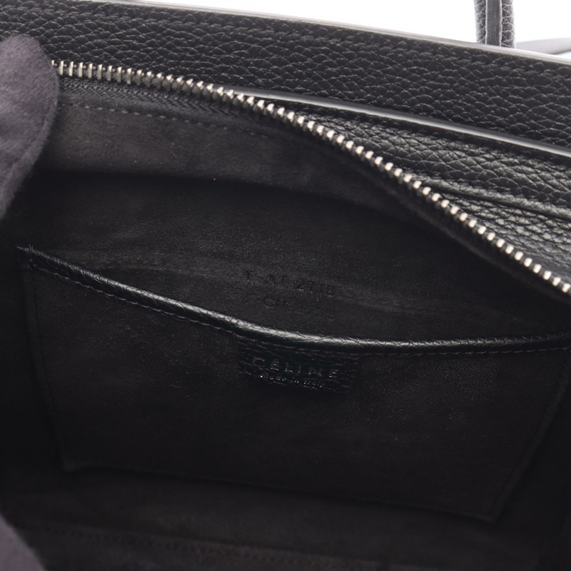 CELINE Luggage Nano Shopper 單肩斜背包 黑色真皮二手女款-4