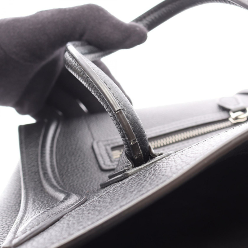 CELINE Luggage Nano Shopper 單肩斜背包 黑色真皮二手女款-5