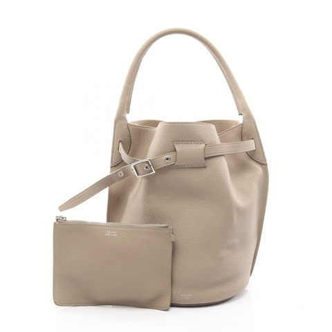 CELINE 大號水桶肩背包，米色皮革，二手女款