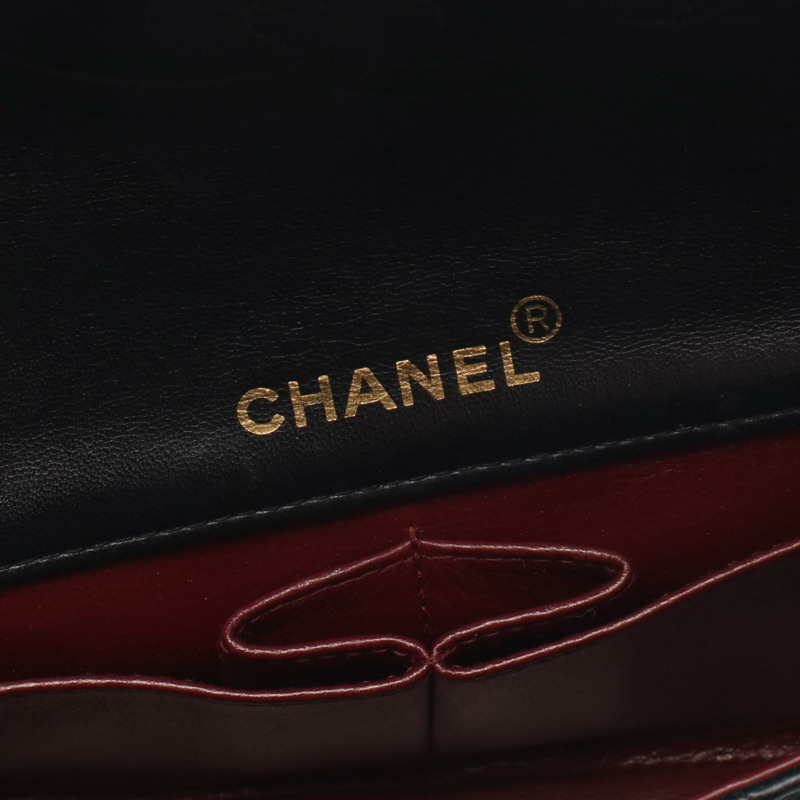 香奈兒迷你絎縫全蓋肩背包 A03571 羊皮 黑色 二手 金色五金-3