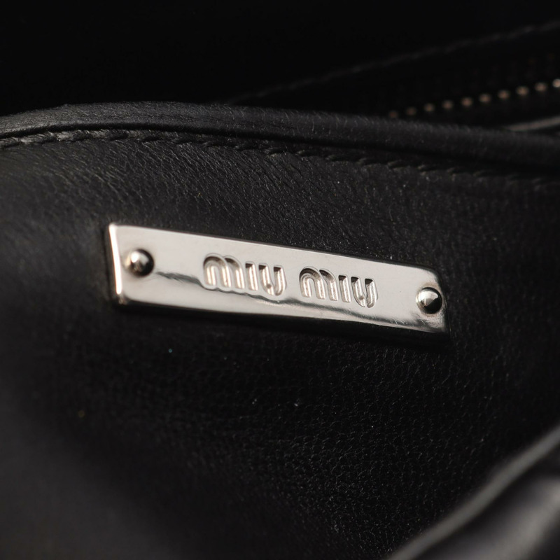 Miu Miu Materasse 黑色皮革單肩手提包,二手女款-3