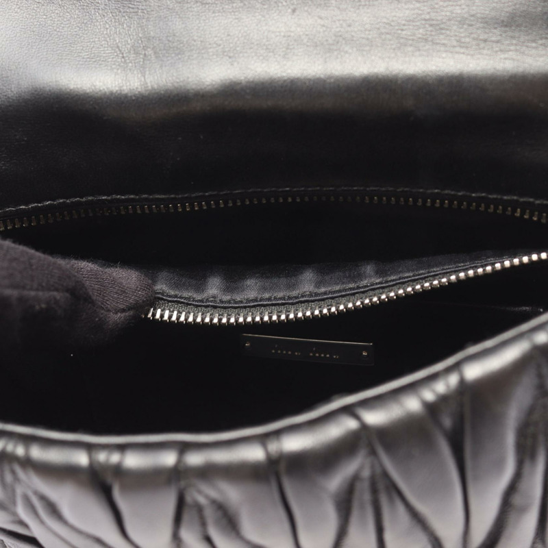 Miu Miu Materasse 黑色皮革單肩手提包,二手女款-4