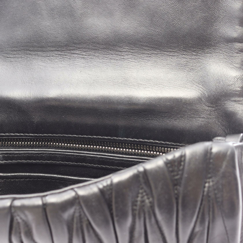 Miu Miu Materasse 黑色皮革單肩手提包,二手女款-6