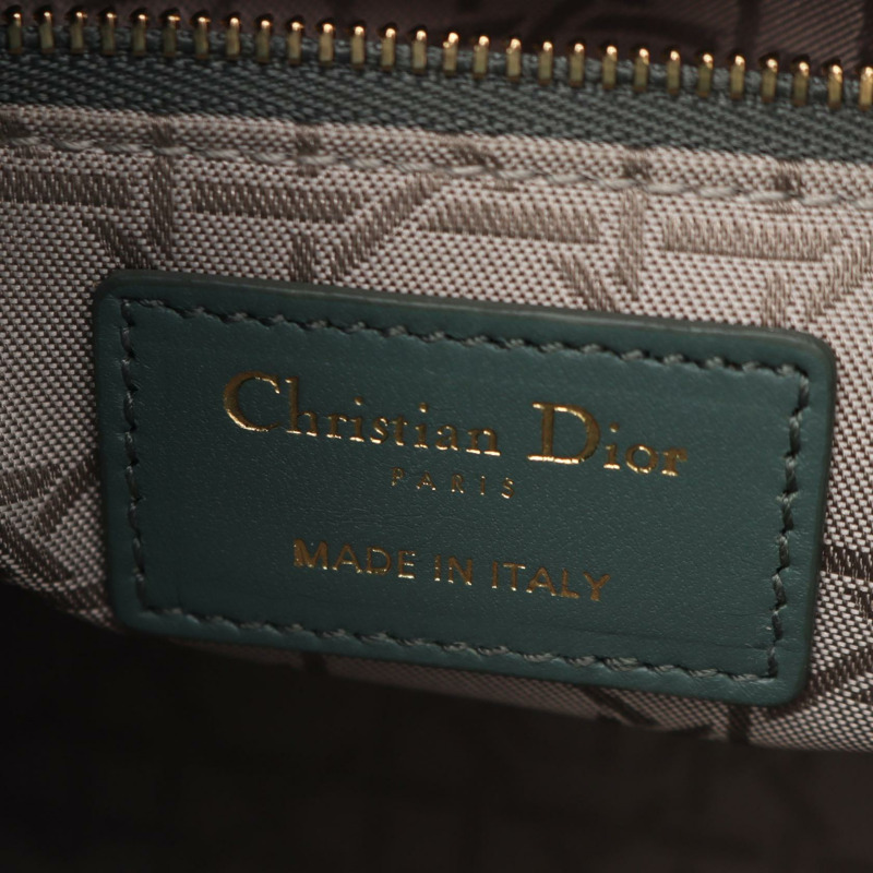 Dior Lady Dior 小號肩斜背包,綠色皮革,二手女款-3