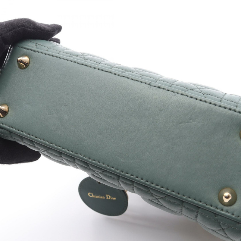 Dior Lady Dior 小號肩斜背包,綠色皮革,二手女款-4