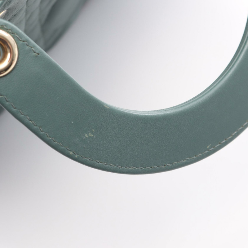 Dior Lady Dior 小號肩斜背包,綠色皮革,二手女款-7
