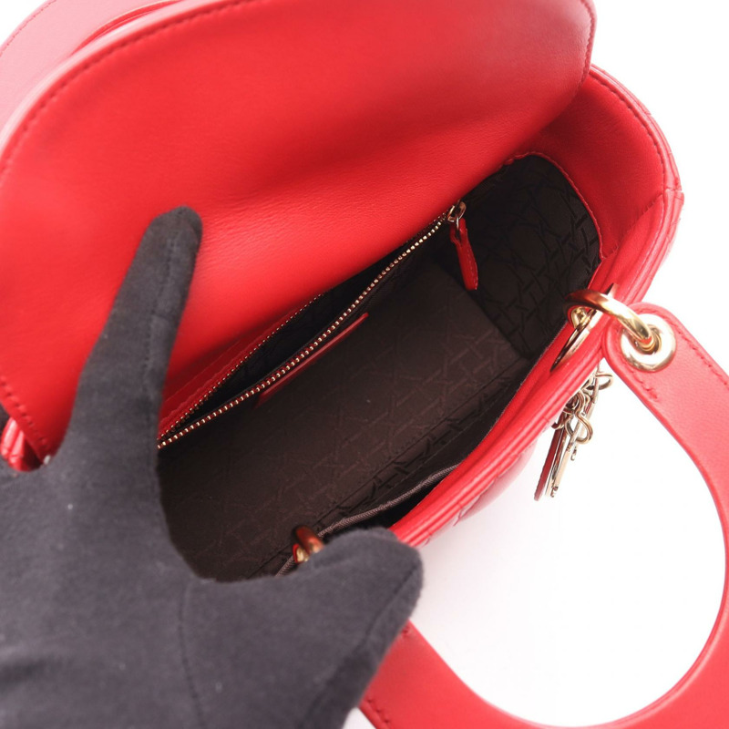 Dior LADY DIOR MY ABCDIOR Cannage 肩背包,紅色皮革,二手女款-2