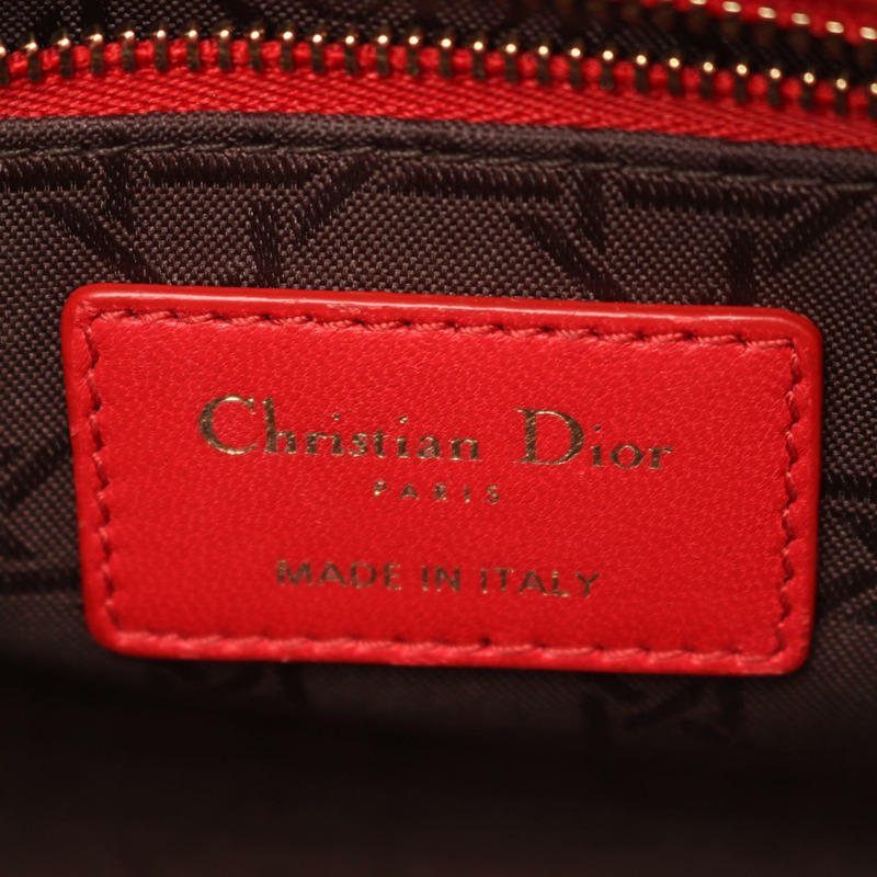 Dior LADY DIOR MY ABCDIOR Cannage 肩背包,紅色皮革,二手女款-3