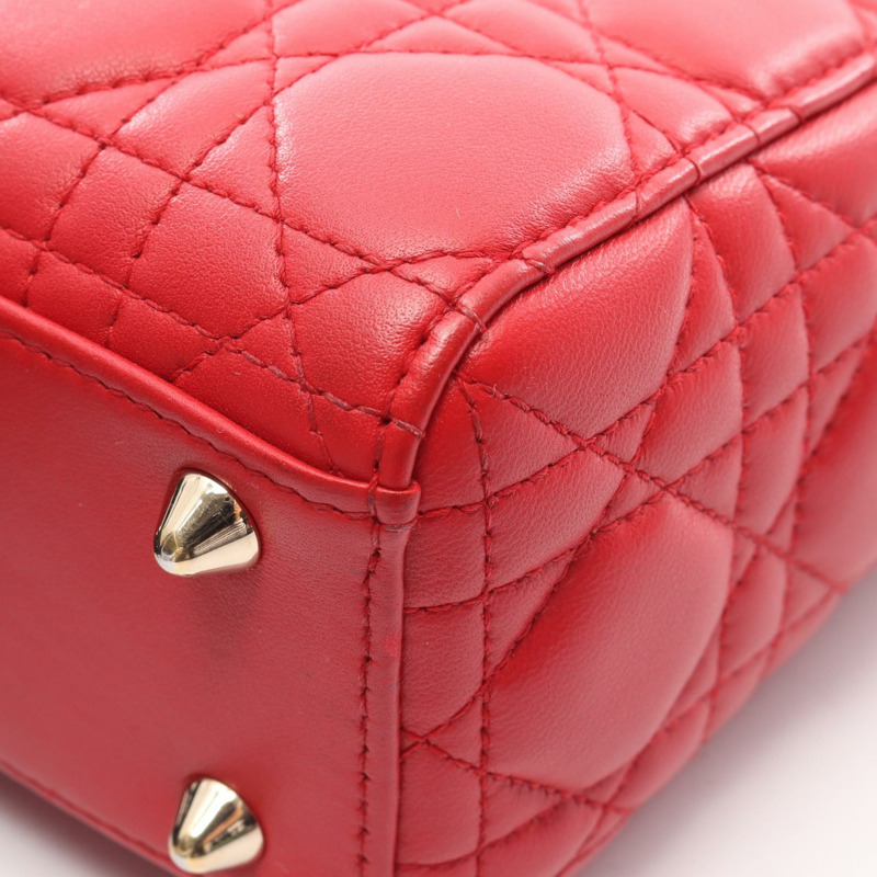 Dior LADY DIOR MY ABCDIOR Cannage 肩背包,紅色皮革,二手女款-7