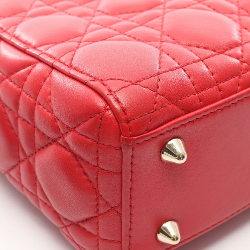 Dior LADY DIOR MY ABCDIOR Cannage 肩背包,紅色皮革,二手女款-8