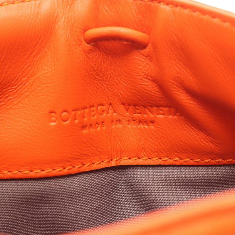 BOTTEGA VENETA Intrecciato 皮革單肩包,日落橙色,二手女款-3
