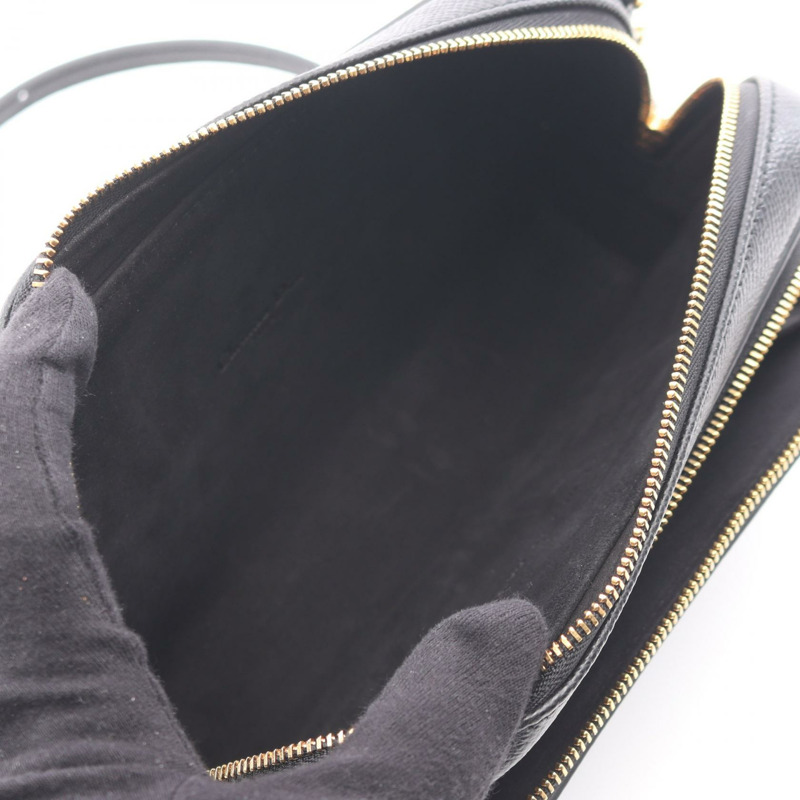 Dior Caro 雙口袋斜背包，黑色皮革，二手女款-2