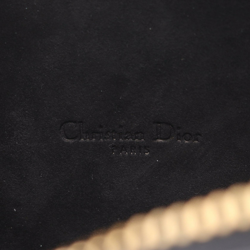 Dior Caro 雙口袋斜背包，黑色皮革，二手女款-4