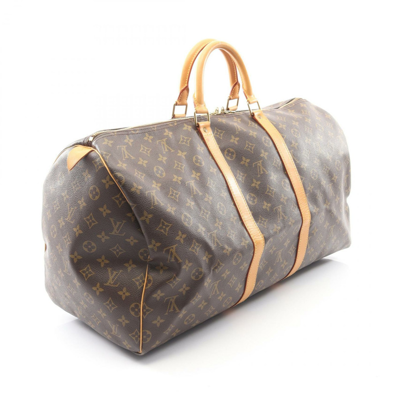 路易威登 Keepall 55 手提包 M41424 Monogram 帆布皮革棕色二手 LV-1
