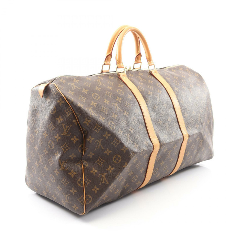 路易威登 Keepall 55 手提包 M41424 Monogram 帆布皮革棕色二手 LV-1