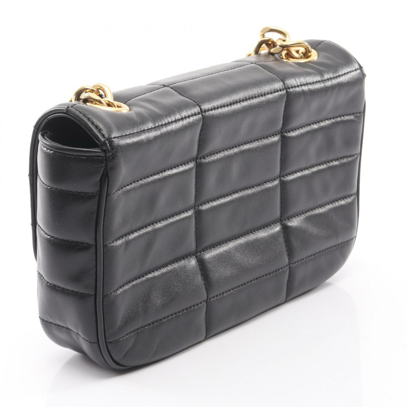 CELINE Matelasse Monochrome 鏈條單肩包,黑色皮革,二手女款-1