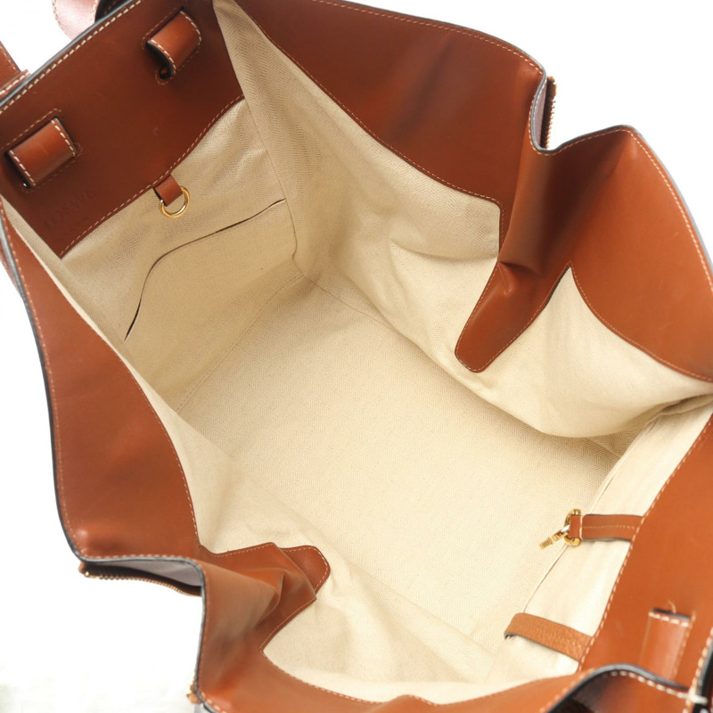 LOEWE Hammock 中型單肩手提包,棕色皮革,二手女款-2