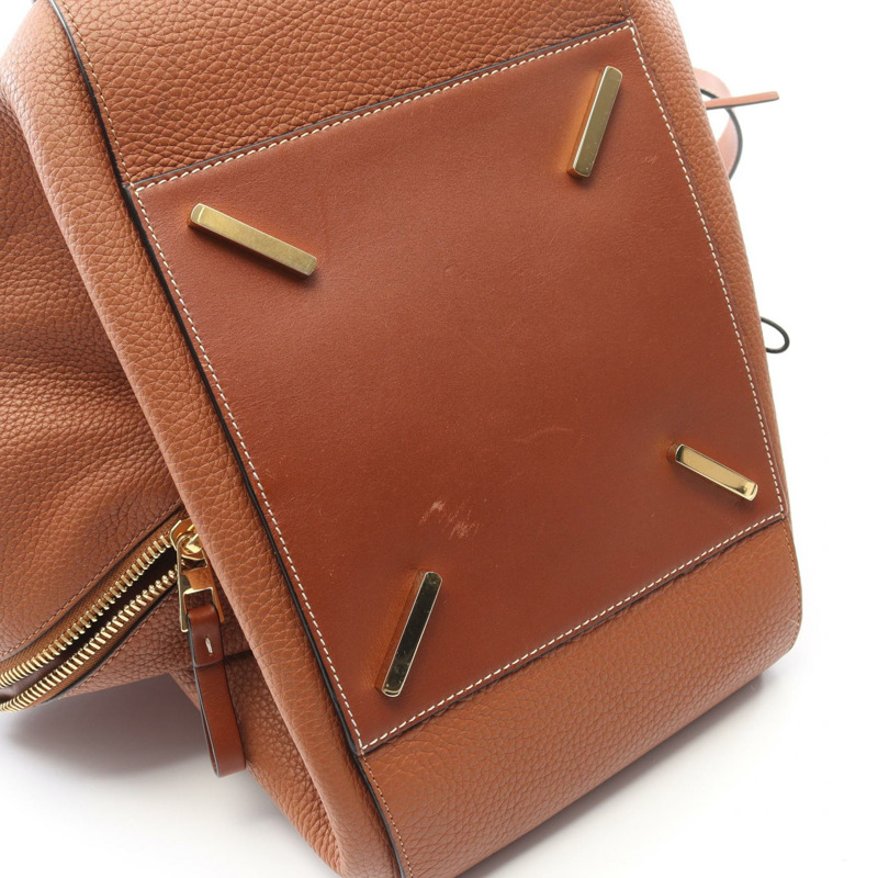 LOEWE Hammock 中型單肩手提包,棕色皮革,二手女款-6