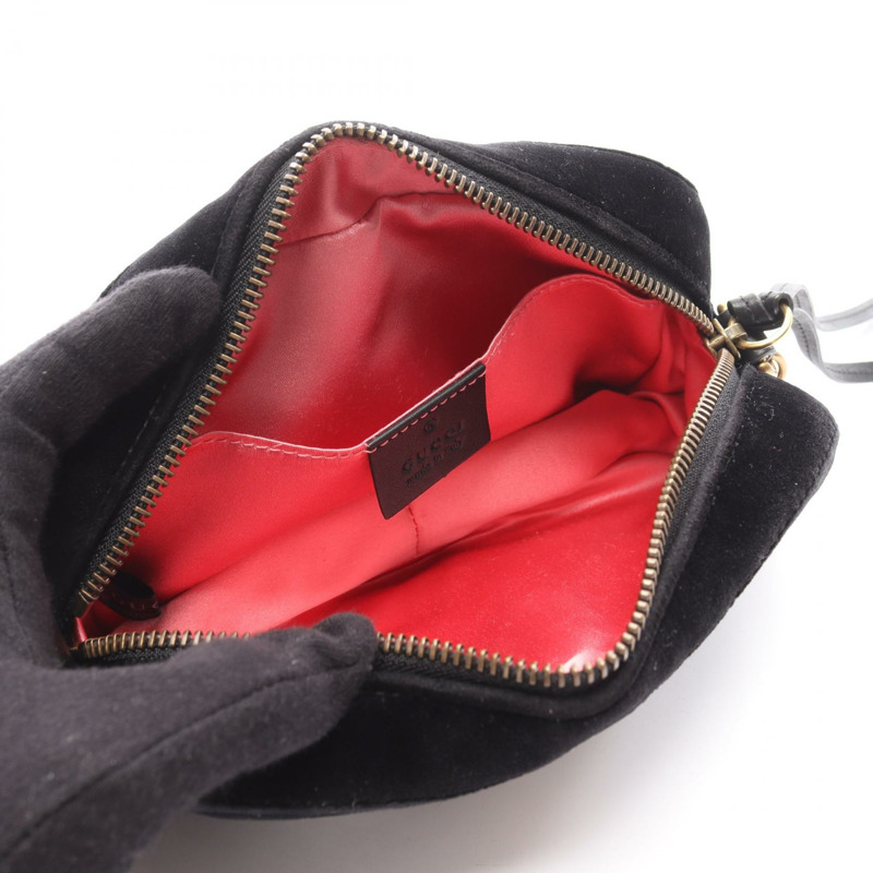 GUCCI GG Marmont 絎縫迷你斜背包 448065 織布皮革 BK-2