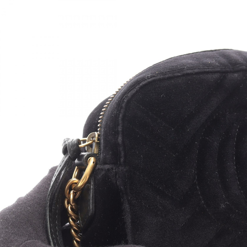 GUCCI GG Marmont 絎縫迷你斜背包 448065 織布皮革 BK-5