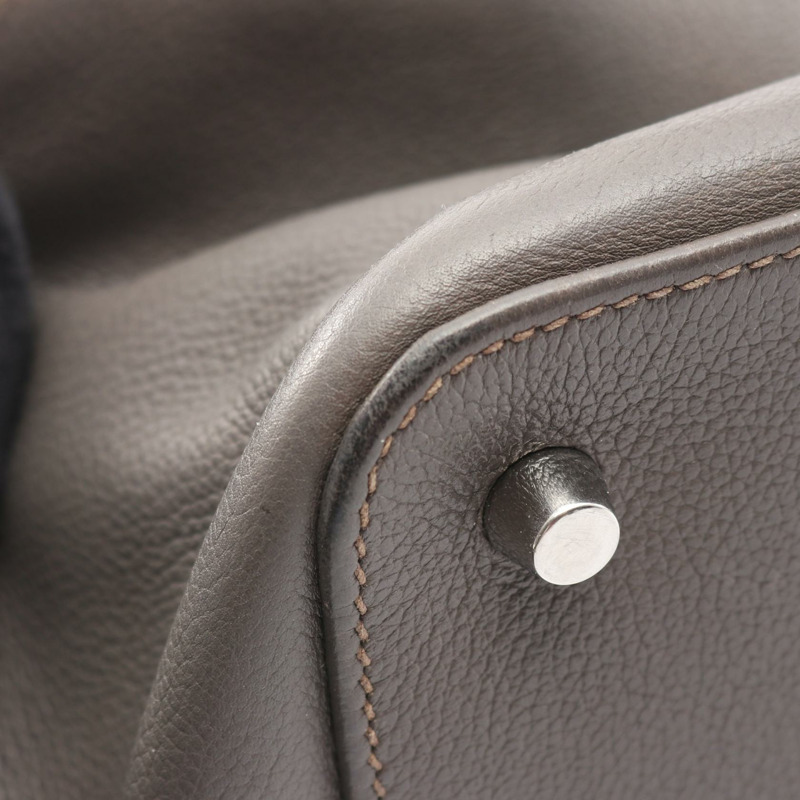 愛馬仕 Toolbox 26 單肩手提包 Evercolor 皮革 灰色 Etain SHW 二手 女士-7