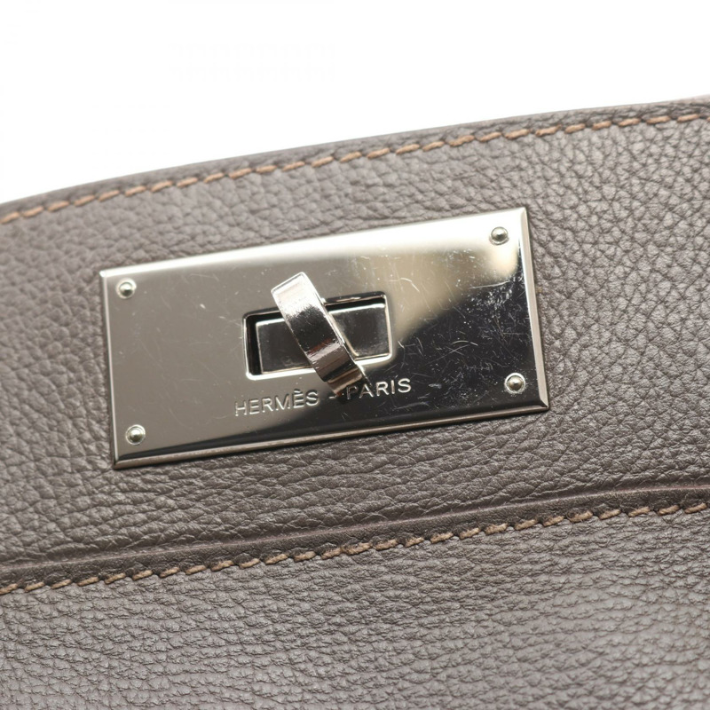 愛馬仕 Toolbox 26 單肩手提包 Evercolor 皮革 灰色 Etain SHW 二手 女士-11