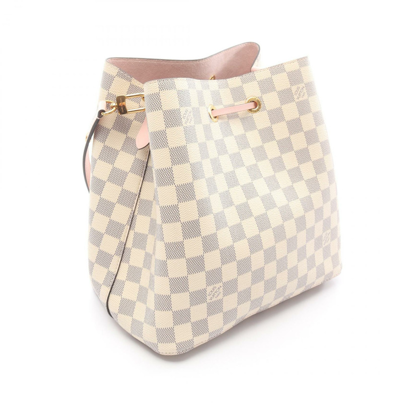 LOUIS VUITTON Neonoe 單肩斜挎包 N40152 Damier Azur 玫瑰淡香水 二手-1