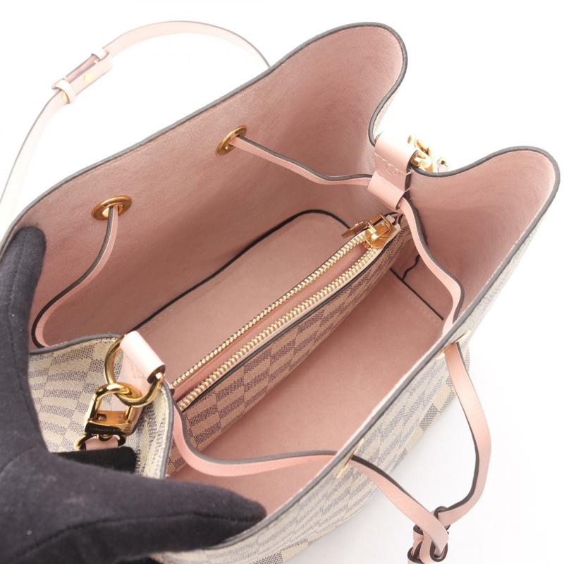 LOUIS VUITTON Neonoe 單肩斜挎包 N40152 Damier Azur 玫瑰淡香水 二手-2